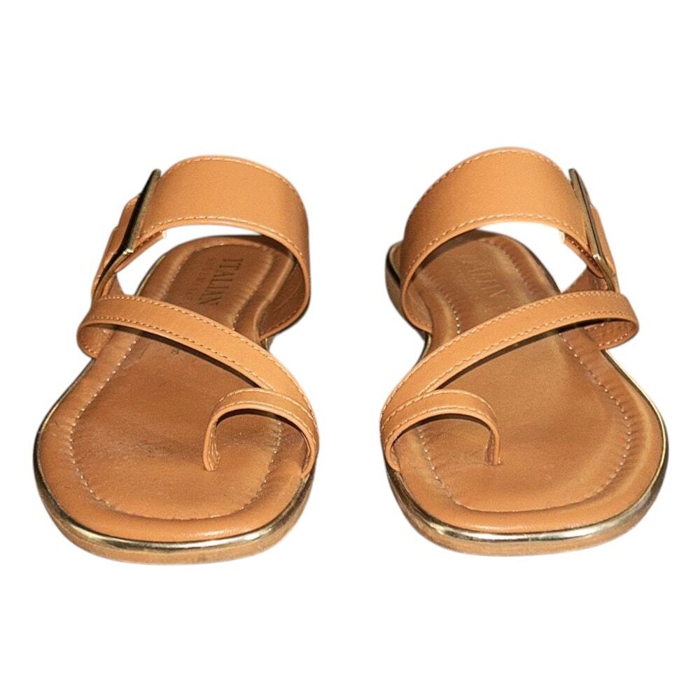 Italian Shoemakers Faux Leather Tan Sandals 8 - Picture 2 of 5